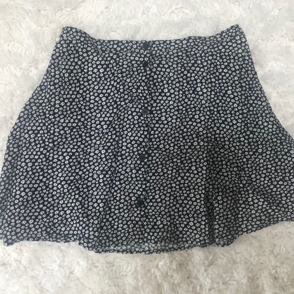 black and white flower skirt